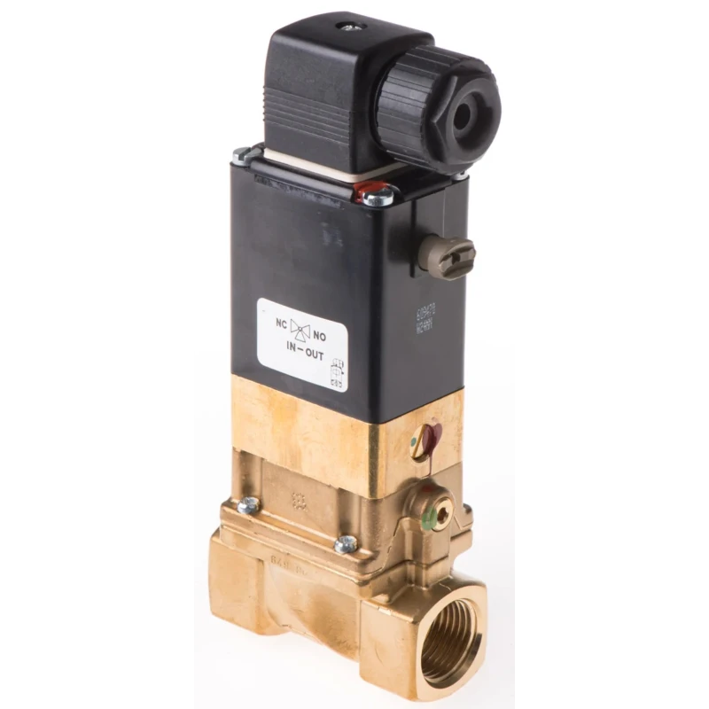 Burkert Solenoid Valve 2 Port NC Brass Body 24V DC 13mm Orifice Diameter 10 bar Operating Pressure 134430