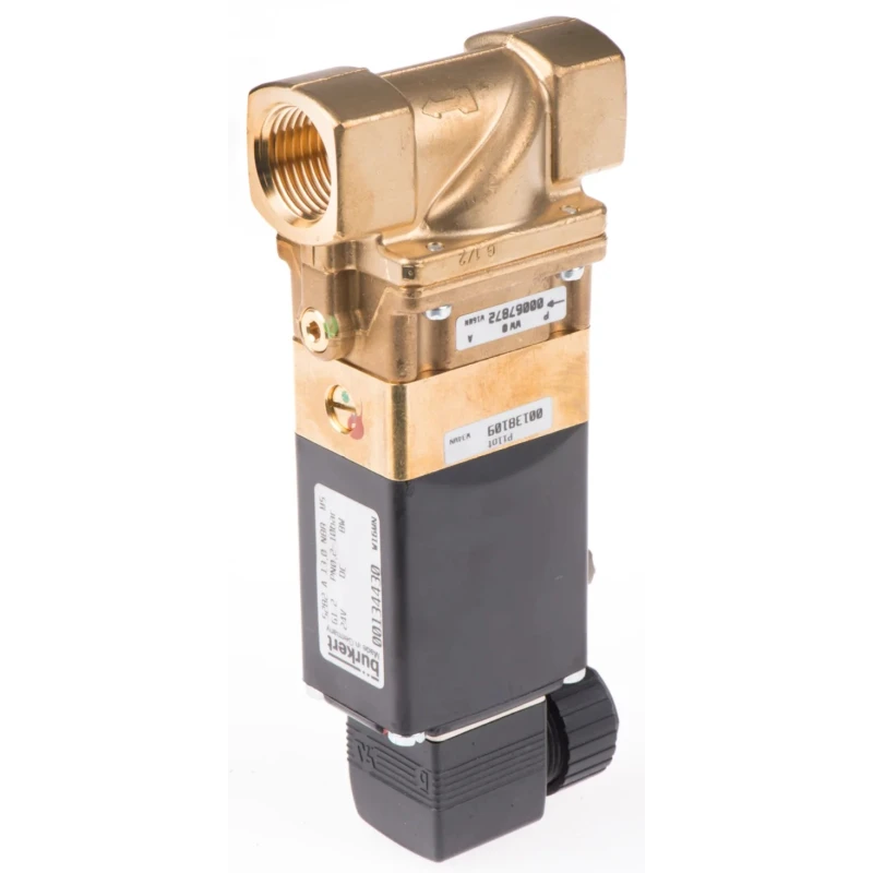 Burkert Solenoid Valve 2 Port NC Brass Body 24V DC 13mm Orifice Diameter 10 bar Operating Pressure 134430