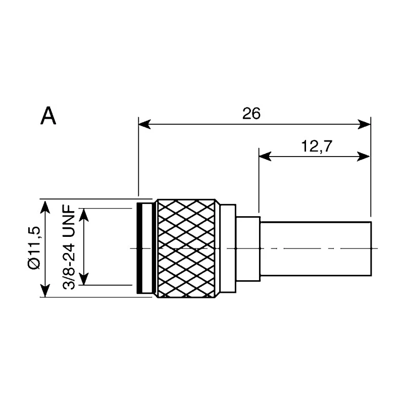 Telegartner UHF Series Coaxial Connector Cable Male UHF, 50 Ω, Straight Body Crimp J01045F0000