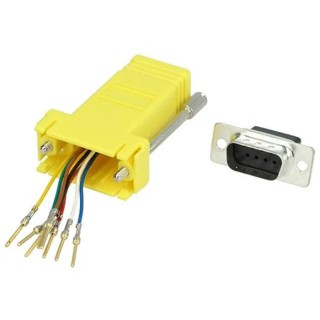 MH Connectors DA-9 Size 9-Way D-Sub Adapter to Female RJ45 Connector DA9-PMJ8-Y-K
