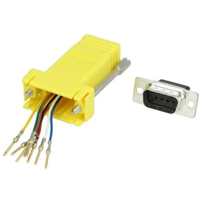 MH Connectors DA-9 Size 9-Way D-Sub Adapter to Female RJ45 Connector DA9-PMJ8-Y-K