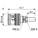 Telegartner BNC Series Coaxial Connector Cable Male BNC 50 Ω Straight Body Crimp J01000A1294