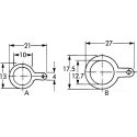 Telegartner Brass Nickel Plated Solder Tag with 9.7mm Inside Diameter and 21.3mm Overall Length C04001A1263