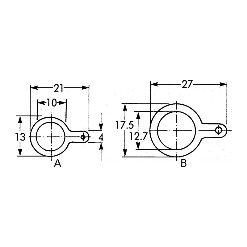 Telegartner Brass Nickel Plated Solder Tag with 9.7mm Inside Diameter and 21.3mm Overall Length C04001A1263