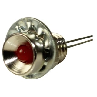 RS PRO Red Panel Mount Indicator 2V DC 10mA Recessed Silver Bezel 11mm 6.5mm Mount Hole 113-3965