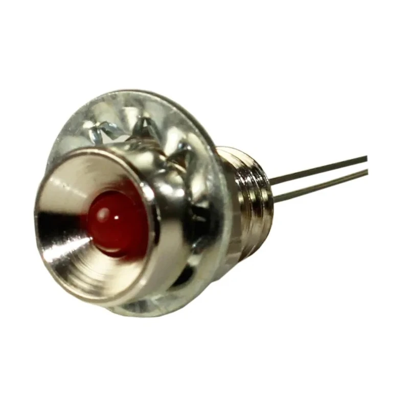 RS PRO Red Panel Mount Indicator 2V DC 10mA Recessed Silver Bezel 11mm 6.5mm Mount Hole 113-3965