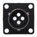 ITT Cannon Circular Connector 4 Contacts Panel Mount Socket Male 250V 16A IP65 Trident Ringlock TR1004RMS1NB / 192926-0440