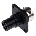 ITT Cannon Circular Connector 4 Contacts Panel Mount Socket Male 250V 16A IP65 Trident Ringlock TR1004RMS1NB / 192926-0440