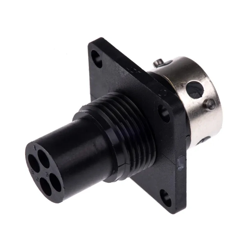 ITT Cannon Circular Connector 4 Contacts Panel Mount Socket Male 250V 16A IP65 Trident Ringlock TR1004RMS1NB / 192926-0440