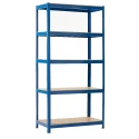 RS PRO Starter Bay Particle Board Shelving System Steel Frame Blue 1.8 m Height x 450 mm Depth 113-4512