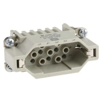 HARTING Heavy Duty Power Connector Insert 10A Han D Series Male 15 Contacts 09210153001