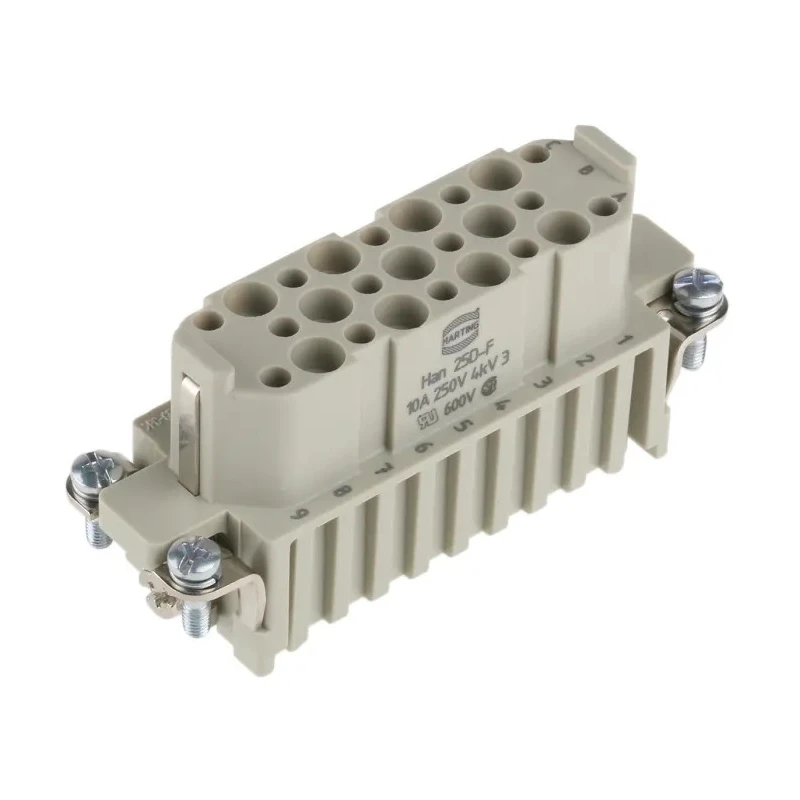 HARTING Heavy Duty Power Connector Insert Han D Series Female 25 Contacts 10A 250V 09210253101