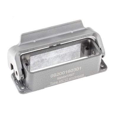 HARTING Han A Range Heavy Duty Power Connector Housing 16A Bulkhead Mount Die Cast Aluminium IP65 09200160301