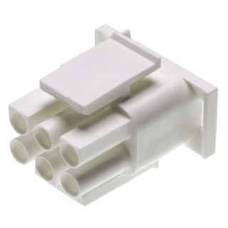 Molex Universal MATE-N-LOK Male Connector Housing 6 Way 2 Row 6.35 mm Pitch Nylon 350715-1