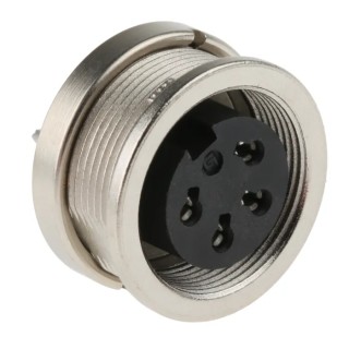 binder Circular Connector 4 Contacts Panel Mount M16 Socket Female IP40 680 Series 09-0312-00-04