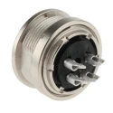 binder Circular Connector 4 Contacts Panel Mount M16 Socket Female IP40 680 Series 09-0312-00-04