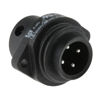 binder Power Connector 4 Contacts Panel Mount Plug Male IP67 693 Series 09-4223-00-04