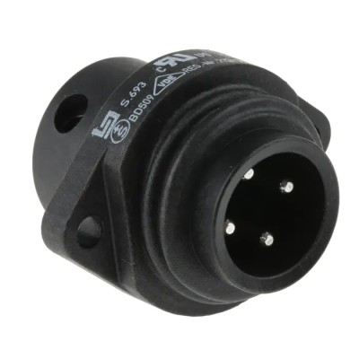 binder Power Connector 4 Contacts Panel Mount Plug Male IP67 693 Series 09-4223-00-04