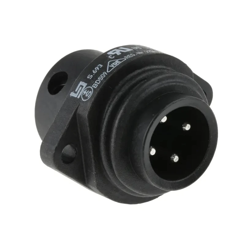 binder Power Connector 4 Contacts Panel Mount Plug Male IP67 693 Series 09-4223-00-04