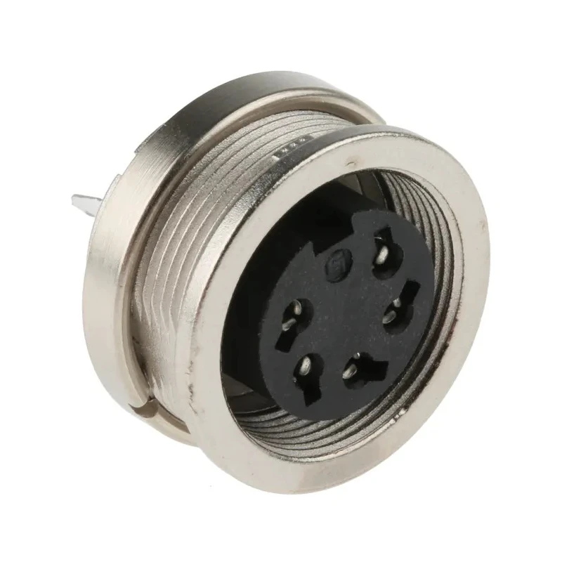 binder Circular Connector 5 Contacts Panel Mount M16 Socket Female IP40 Die Cast Zinc 680 Series 09-0316-00-05