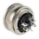 binder Circular Connector 5 Contacts Panel Mount M16 Socket Female IP40 Die Cast Zinc 680 Series 09-0316-00-05