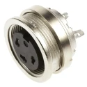 binder Circular Connector, 3 Contacts, Panel Mount, M16 Connector, Socket, Female, IP40, 250V, 7A, Die Cast 09-0308-00-03