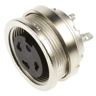 binder Circular Connector, 3 Contacts, Panel Mount, M16 Connector, Socket, Female, IP40, 250V, 7A, Die Cast 09-0308-00-03