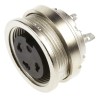 binder Circular Connector, 3 Contacts, Panel Mount, M16 Connector, Socket, Female, IP40, 250V, 7A, Die Cast 09-0308-00-03