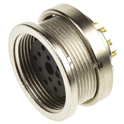 binder Circular Connector, 12 Contacts, Panel Mount, M16 Connector, Socket, Female, IP40, 680 Series 09-0332-00-12