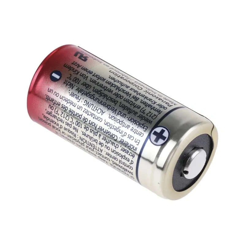 Panasonic Lithium Manganese Dioxide 3 V Camera Battery, 1.4 Ah, 17 mm CR-123AL/1BP