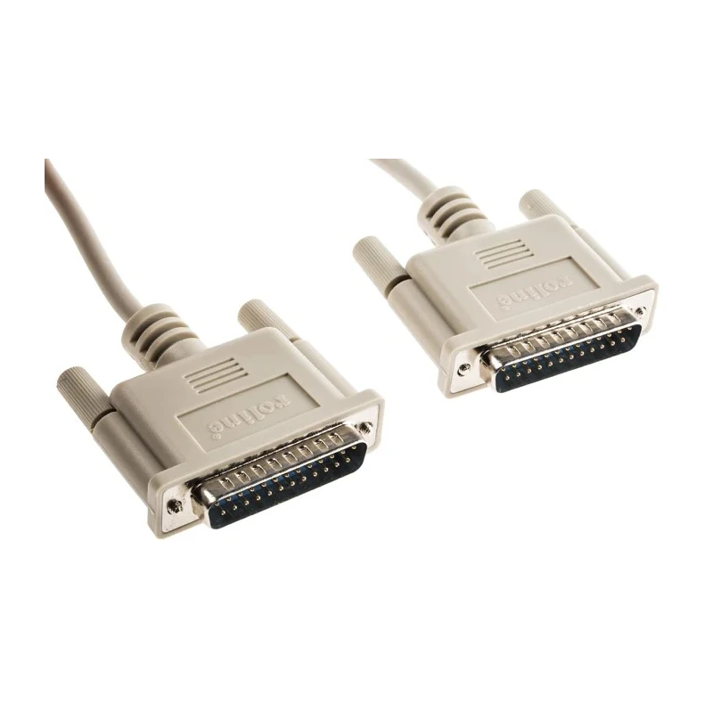 Roline Male D-Sub 25-Pin to Male DB25 Serial Cable, 6 Meter Grey Polyvinyl Chloride Jacket SUB-D Series DB25
