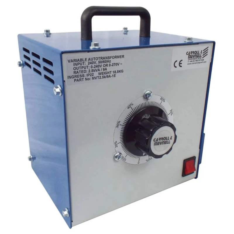 Carroll & Meynell Variac, 5 Output, 1 Phase, 1.4 kVA Power, 240 V Voltage, Manual Operation MVT1.4k/5A-1E