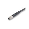 binder Male 3 Way Straight to 4 Way Unterminated Sensor Actuator Cable 60V Polyurethane Jacket Black 2m 79-3101-52-03