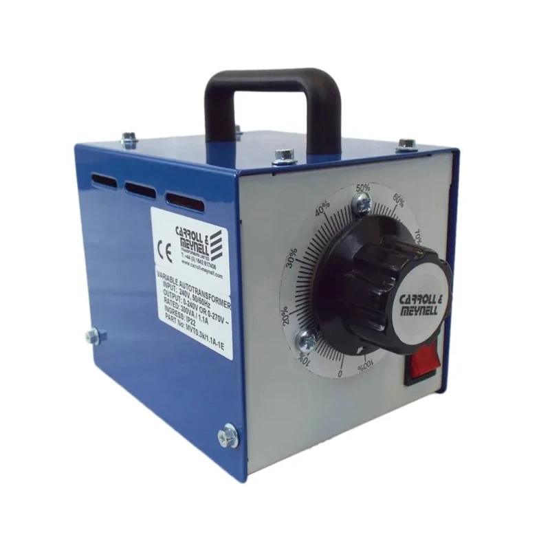 Carroll & Meynell Enclosed Manual 1 Phase 240 V 2.5 kVA 5 Output Variac MVT2.5k/9A-1E