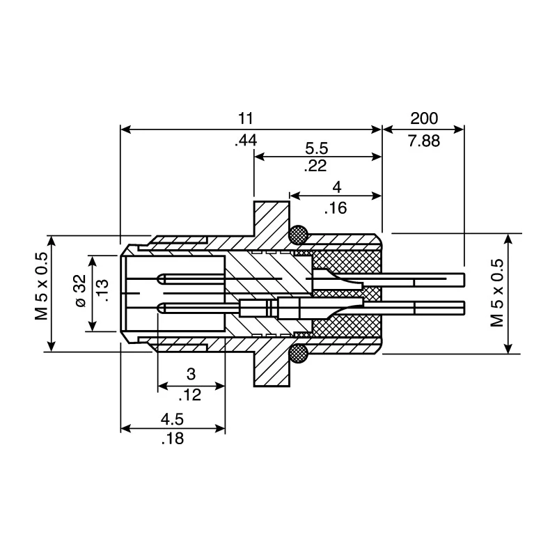 binder Circular Connector 3 Contacts Panel Mount Socket Male M5 IP67 707 Series 09-3105-00-03