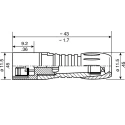 Binder Circular Connector Subminiature Cable Plug, Male, 4 Contacts, IP67, 620 Series 99-9209-00-04