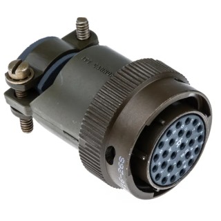 ITT Cannon MIL Spec Circular Connector Copper Alloy Straight 26 Contacts Cable Mount 850V 7.5A KPT06F16-26S