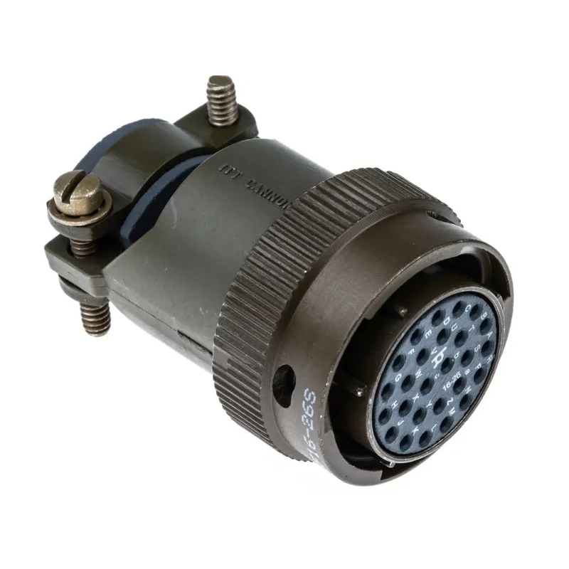 ITT Cannon MIL Spec Circular Connector Copper Alloy Straight 26 Contacts Cable Mount 850V 7.5A KPT06F16-26S