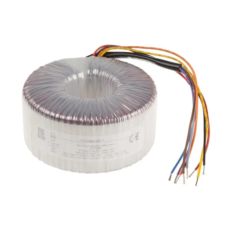 RS PRO 2 x 115 V AC Toroidal Transformer 300 VA Dual Primary Windings 2 Outputs Model 117-6068