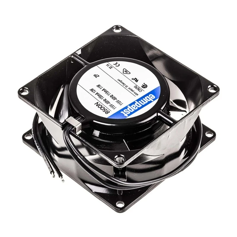 ebm-papst 8000 N Series Axial Fan 115V AC 11W 61 m³/h 3200 RPM IP65 80x80x38 mm Sleeve Bearing 