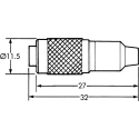 binder Circular Connector, 5 Contacts, Cable Mount, M9 Size, Socket Female, IP40 Protection, 125V, 3A, 711 Series IP40