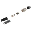 binder Circular Connector, 4 Contacts, Cable Mount, M9 Connector, Plug, Male, IP40, 3A, 125V, Polymer 99-0079-100-04