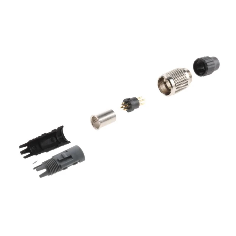 binder Circular Connector, 4 Contacts, Cable Mount, M9 Connector, Plug, Male, IP40, 3A, 125V, Polymer 99-0079-100-04