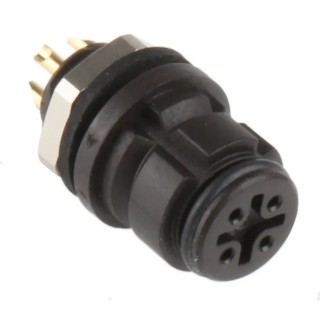 Binder Circular Connector 4 Contacts Panel Mount Subminiature Socket Female IP67 620 Series 99-9212-00-04