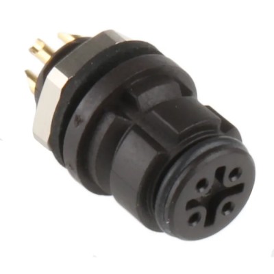 Binder Circular Connector 4 Contacts Panel Mount Subminiature Socket Female IP67 620 Series 99-9212-00-04