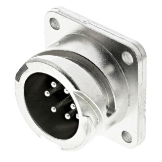 ITT Cannon CA-COM Copper Alloy Straight 6 Way Box Mount MIL Spec Circular Connector 14S Shell Size CA02COM-E14S-6P-B