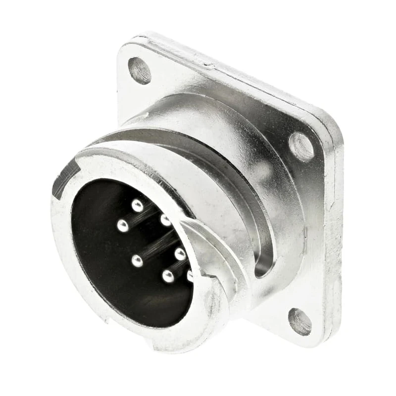 ITT Cannon CA-COM Copper Alloy Straight 6 Way Box Mount MIL Spec Circular Connector 14S Shell Size CA02COM-E14S-6P-B