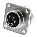 ITT Cannon CA-COM Copper Alloy Straight 6 Way Box Mount MIL Spec Circular Connector 14S Shell Size CA02COM-E14S-6P-B