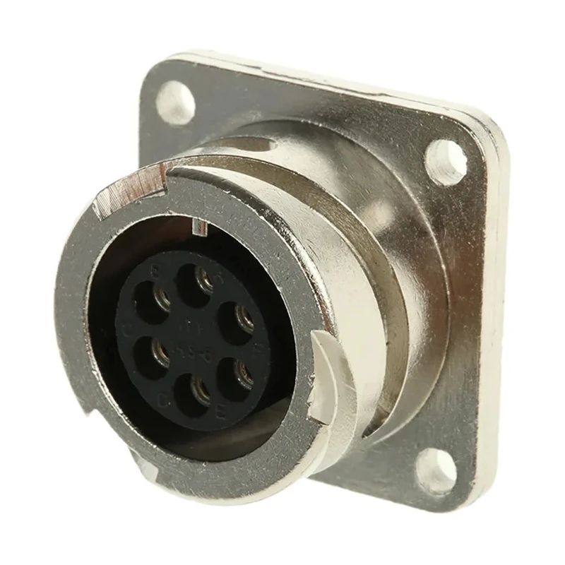 ITT Cannon MIL Spec Circular Connector CA-COM Copper Alloy Straight 6 Way Box Mount Female Contacts 22A CA02COM-E14S-6S-B