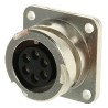 ITT Cannon MIL Spec Circular Connector CA-COM Copper Alloy Straight 6 Way Box Mount Female Contacts 22A CA02COM-E14S-6S-B